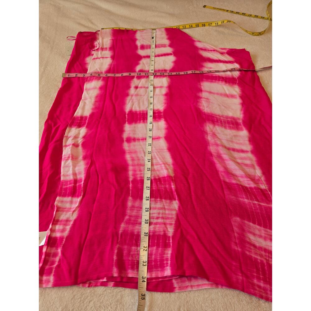 O/S EE:SOME Fuchsia White Tye Dye Ruana Kimono Coverup - Picture 4 of 6